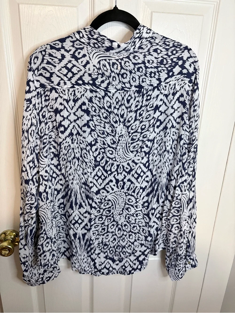 Lilly Pulitzer Sea View Button Down Shirt Pineapple Party Print Blue White XL - Picture 7 of 10